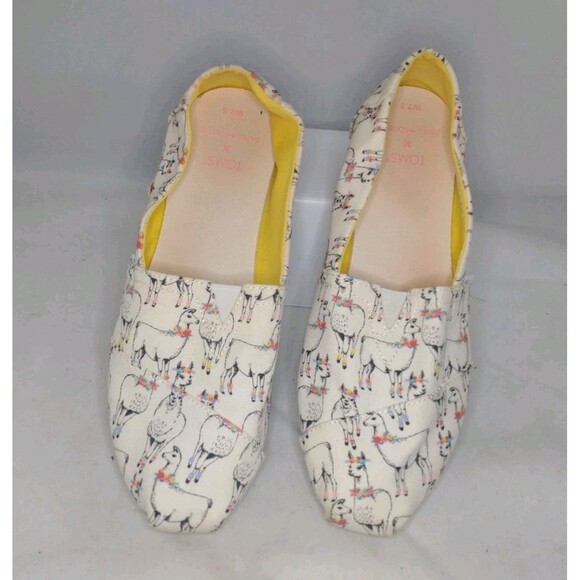 Toms Paper Source Alpargata Slip-On Flats, Llama Floral Print, Women's US 7.5 - Picture 7 of 9